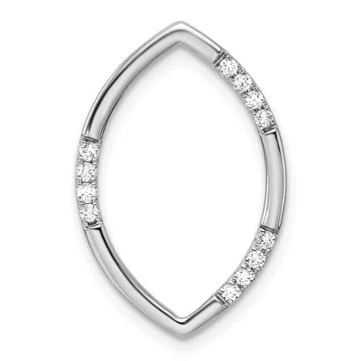 Diamond2deal 14k White Gold Lab Grown Diamond Oval Chain Slide Pendant (0.12ct, Vs, G-h) In Yellow