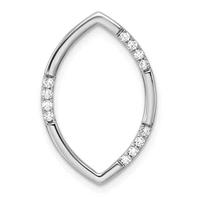 Diamond2deal 14k White Gold Lab Grown Diamond Oval Chain Slide Pendant (0.12ct, Vs, G-h) In Transparent