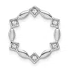 Diamond2deal 14k White Gold Lab Grown Diamond Round Chain Slide Pendant (0.06ct, Vs, G-h) In Yellow