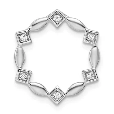 Diamond2deal 14k White Gold Lab Grown Diamond Round Chain Slide Pendant (0.06ct, Vs, G-h)