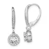 Diamond2deal 14k White Gold Lab Grown Diamond Round Drop Dangle Earrings In Metallic