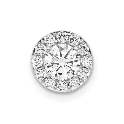 Diamond2deal 14k White Gold Lab Grown Diamond Round Halo Chain Slide Pendant (0.71ct, Vs, G-h) In Yellow