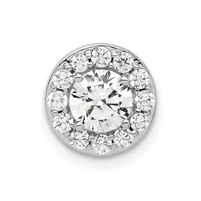 Diamond2deal 14k White Gold Lab Grown Diamond Round Halo Chain Slide Pendant (1ct, Vs, G-h) In Yellow