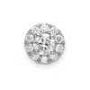 Diamond2deal 14k White Gold Lab Grown Diamond Round Halo Pendant (0.5ct, Vs, G-h) In Yellow
