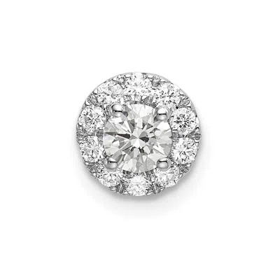 Diamond2deal 14k White Gold Lab Grown Diamond Round Halo Pendant (0.5ct, Vs, G-h) In Yellow