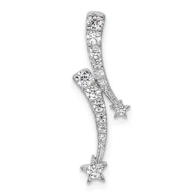 Diamond2deal 14k White Gold Lab Grown Diamond Shooting Star Chain Slide Pendant (0.25ct, Vs, G-h) In Yellow