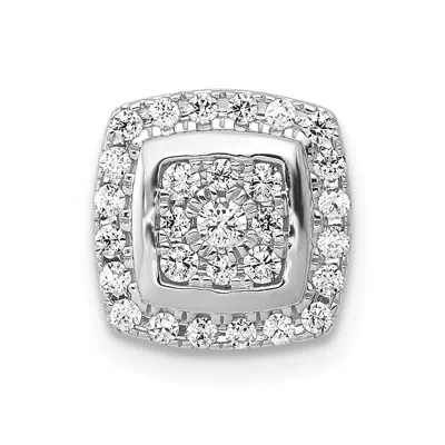 Diamond2deal 14k White Gold Lab Grown Diamond Slide Pendant (0.33ct, Vs, G-h) In Metallic