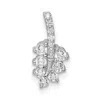 Diamond2deal 14k White Gold Lab Grown Diamond Small Leaf Chain Slide Pendant (0.25ct, Vs, G-h) In Yellow