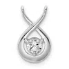 Diamond2deal 14k White Gold Lab Grown Diamond Teardrop Chain Slide Pendant (0.2ct, Vs, G-h) In Yellow
