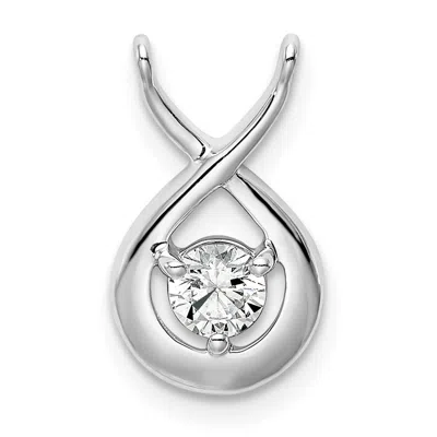 Diamond2deal 14k White Gold Lab Grown Diamond Teardrop Chain Slide Pendant (0.2ct, Vs, G-h) In Yellow