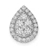 Diamond2deal 14k White Gold Lab Grown Diamond Teardrop Chain Slide Pendant (0.7ct, Vs, G-h) In Yellow
