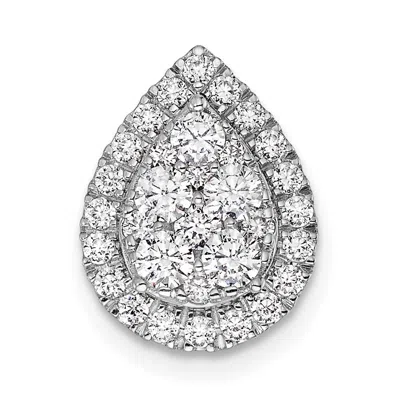Diamond2deal 14k White Gold Lab Grown Diamond Teardrop Chain Slide Pendant (0.7ct, Vs, G-h) In Yellow