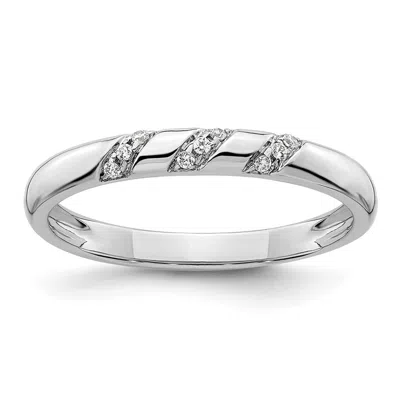 Diamond2deal 14k White Gold Lab Grown Diamond Wedding Band Ring 0.045ct Clarity- Vs Color- G-h