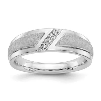 Diamond2deal 14k White Gold Lab Grown Diamond Wedding Band Ring 0.05ct Clarity- Vs Color- D-e
