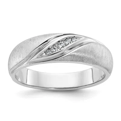 Diamond2deal 14k White Gold Lab Grown Diamond Wedding Band Ring 0.06ct Clarity- Vs Color- G-h