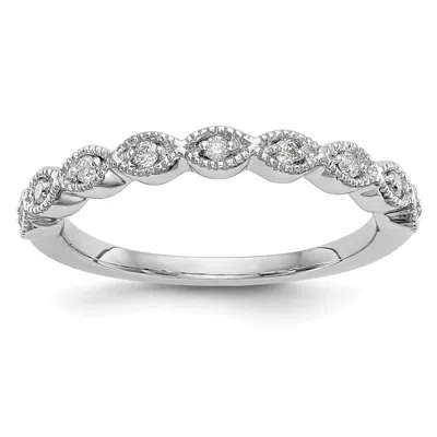 Diamond2deal 14k White Gold Lab Grown Diamond Wedding Band Ring 0.12ct Clarity- Vs Color- G-h