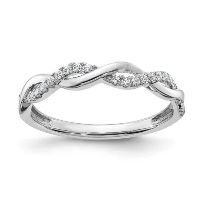 Diamond2deal 14k White Gold Lab Grown Diamond Wedding Band Ring 0.12ct Clarity- Vs Color- G-h