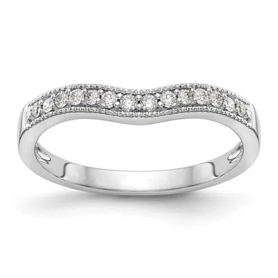 Diamond2deal 14k White Gold Lab Grown Diamond Wedding Band Ring 0.16ct Clarity- Vs Color- G-h
