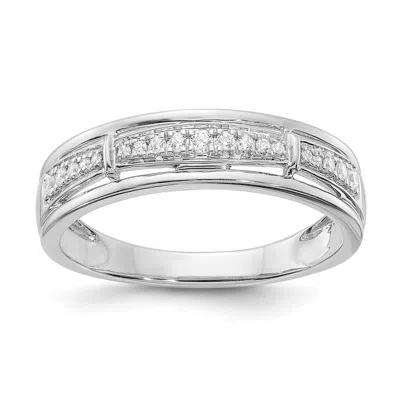 Diamond2deal 14k White Gold Lab Grown Diamond Wedding Band Ring 0.16ct Clarity- Vs Color- G-h