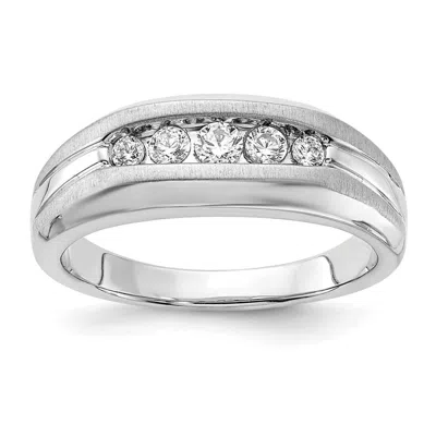 Diamond2deal 14k White Gold Lab Grown Diamond Wedding Band Ring 0.33ct Clarity- Vs Color- G-h In Silver
