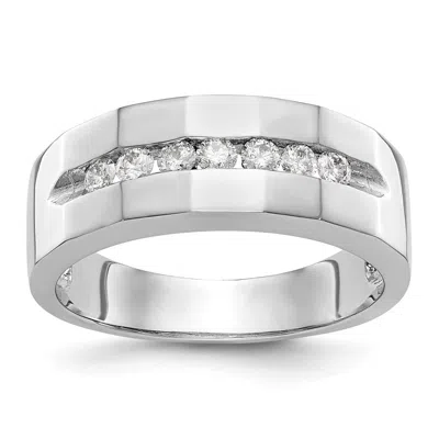 Diamond2deal 14k White Gold Lab Grown Diamond Wedding Band Ring 0.35ct Clarity- Vs Color- G-h