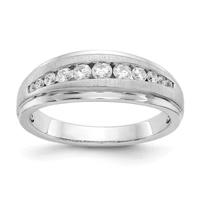Diamond2deal 14k White Gold Lab Grown Diamond Wedding Band Ring 0.37ct Clarity- Vs Color- D-e