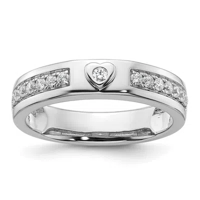 Diamond2deal 14k White Gold Lab Grown Diamond Wedding Band Ring 0.3ct Clarity- Vs Color- G-h