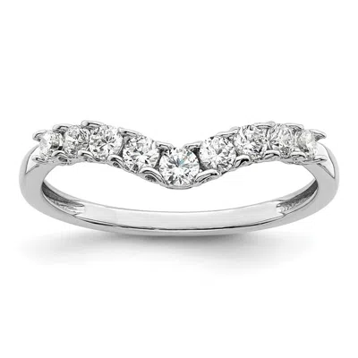 Diamond2deal 14k White Gold Lab Grown Diamond Wedding Band Ring 0.4ct Clarity- Vs Color- G-h
