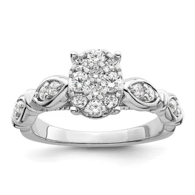 Diamond2deal 14k White Gold Lab Grown Diamond Wedding Band Ring 0.62ct Clarity- Vs Color- G-h