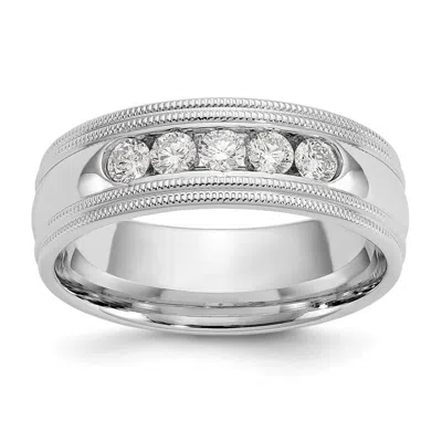 Diamond2deal 14k White Gold Lab Grown Diamond Wedding Band Ring 1/2ct Clarity- Vs Color- D-e
