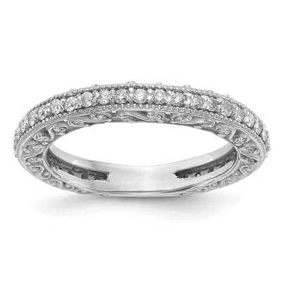 Diamond2deal 14k White Gold Lab Grown Diamond Wedding Band Ring 1/2ct Clarity- Vs Color- D-e