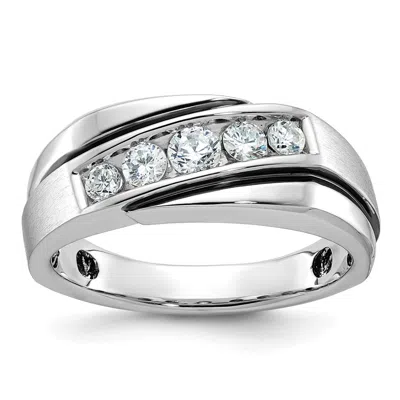 Diamond2deal 14k White Gold Lab Grown Diamond Wedding Band Ring 1/2ct Clarity- Vs Color- G-h