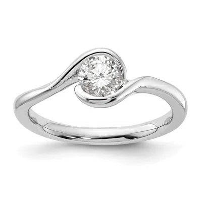 Diamond2deal 14k White Gold Lab Grown Diamond Wedding Band Ring 1/2ct Clarity- Vs Color- G-h