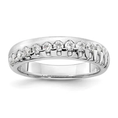 Diamond2deal 14k White Gold Lab Grown Diamond Wedding Band Ring 1/2ct Clarity- Vs Color- G-h