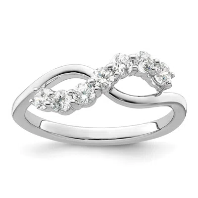 Diamond2deal 14k White Gold Lab Grown Diamond Wedding Band Ring 1/2ct Clarity- Vs Color- G-h