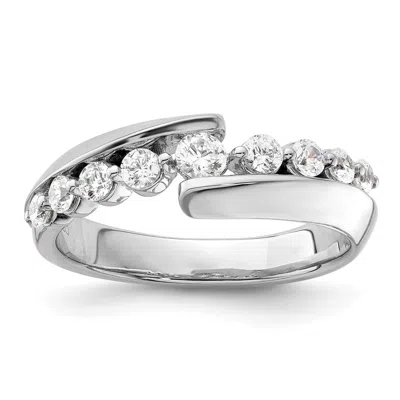 Diamond2deal 14k White Gold Lab Grown Diamond Wedding Band Ring 1/2ct Clarity- Vs Color- G-h