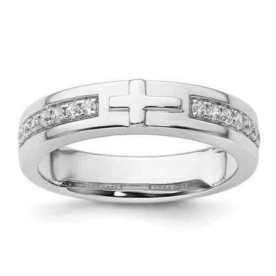 Diamond2deal 14k White Gold Lab Grown Diamond Wedding Band Ring 1/4ct Clarity- Vs Color- G-h