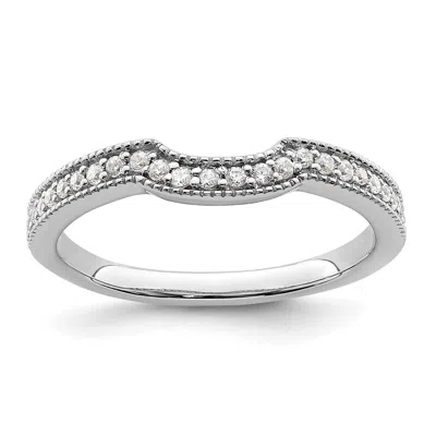 Diamond2deal 14k White Gold Lab Grown Diamond Wedding Band Ring 1/5ct Clarity- Vs Color- G-h