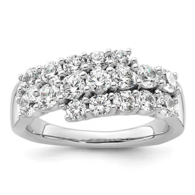 Diamond2deal 14k White Gold Lab Grown Diamond Wedding Band Ring 1.6ct Clarity- Vs Color- G-h