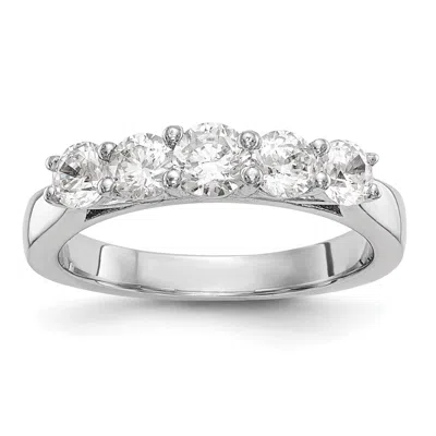 Diamond2deal 14k White Gold Lab Grown Diamond Wedding Band Ring 1ct Clarity- Vs Color- D-e