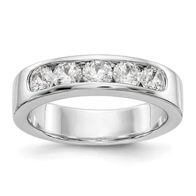 Diamond2deal 14k White Gold Lab Grown Diamond Wedding Band Ring 1ct Clarity- Vs Color- D-e