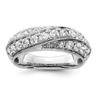 Diamond2deal 14k White Gold Lab Grown Diamond Wedding Band Ring 1ct Clarity- Vs Color- G-h