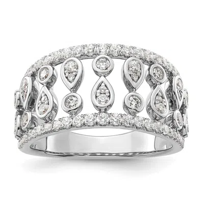 Diamond2deal 14k White Gold Lab Grown Diamond Wedding Band Ring 3/4ct Clarity- Vs Color- G-h