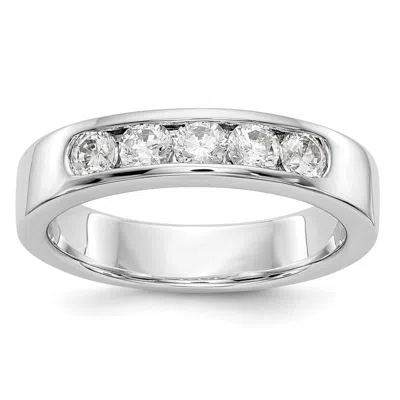 Diamond2deal 14k White Gold Lab Grown Diamond Wedding Band Ring 5/8ct Clarity- Vs Color- D-e