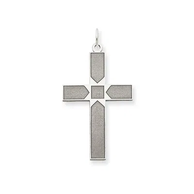 Diamond2deal 14k White Gold Laser Designed Cross Pendant