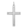 Diamond2deal 14k White Gold Laser Designed Cross Pendant In White