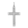Diamond2deal 14k White Gold Laser Designed Cross Pendant In Metallic