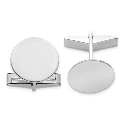 Diamond2deal 14k White Gold Men's Circular Cuff Links