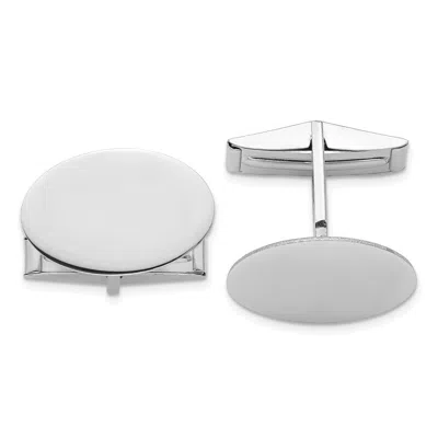 Diamond2deal 14k White Gold Men's Oval Cuff Links