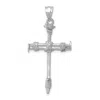 Diamond2deal 14k White Gold Nail Cross Pendant In White